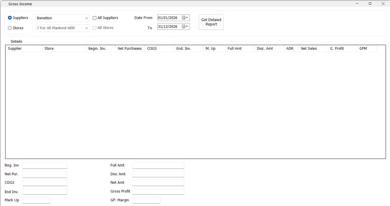 IMS Gross Income supplier view